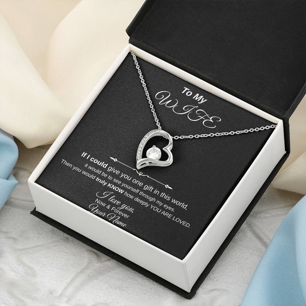 To My Wife Necklace Gift – Personalized “I Love You Forever” Message Card