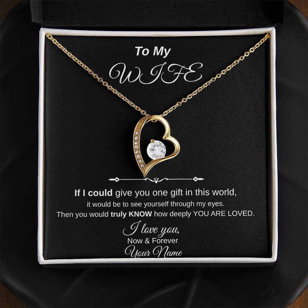 To My Wife Necklace Gift – Personalized “I Love You Forever” Message Card