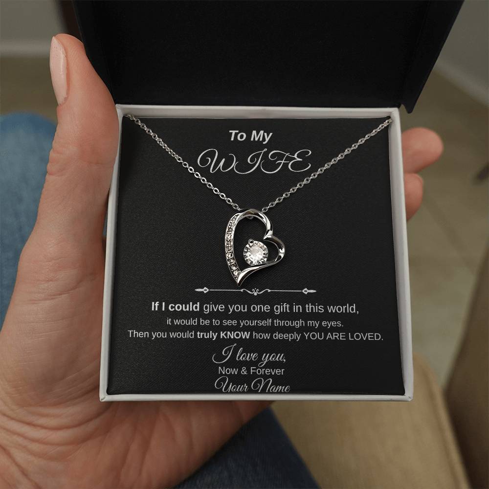 To My Wife Necklace Gift – Personalized “I Love You Forever” Message Card